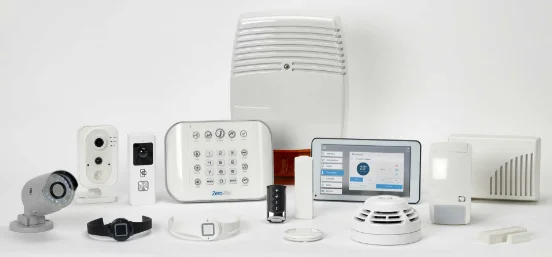 All the components of a ZeroWire Alarm system